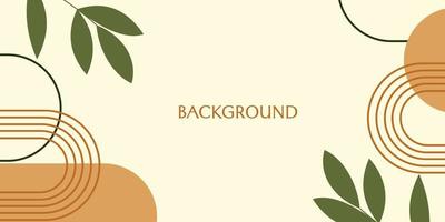 Hand drawn boho background vector.Minimal background in boho style with copy space for text. for cover, banner, wall art vector