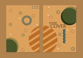 Set of cover design in Memphis style. Geometric design.brown abstract background. can use for cover, notebook, poster, booklet, book, annual report vector