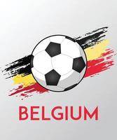 bandera de bélgica con efecto de pincel para los aficionados al fútbol vector