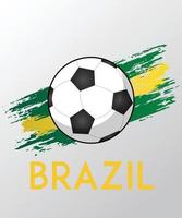 bandera de brasil con efecto de pincel para los aficionados al fútbol vector