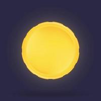 3D gold coin on dark background. 3d render illustration vector