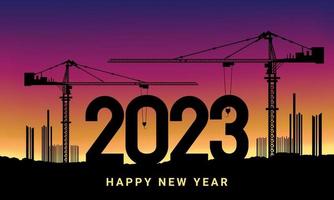 Construction sets numbers for New Year 2023. vector