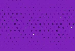 Dark purple vector texture with ABC characters.