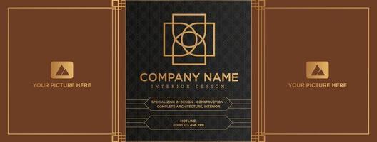 Social media banner for interior design store vector