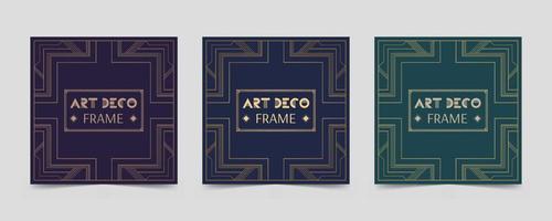 Vector modern frame template in classic art deco style