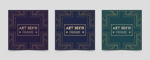 Vector modern frame template in classic art deco style