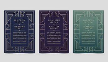 Vector invitation template in classical art deco style, luxury invitation template