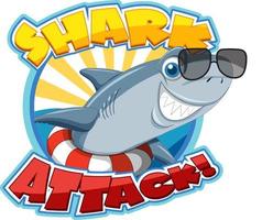 Font design for words shark attack vector