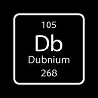 Dubnium symbol. Chemical element of the periodic table. Vector illustration.