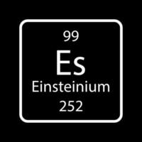 Einsteinium symbol. Chemical element of the periodic table. Vector illustration.