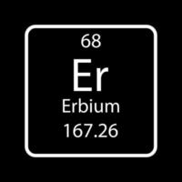 Erbium symbol. Chemical element of the periodic table. Vector illustration.