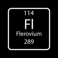 Flerovium symbol. Chemical element of the periodic table. Vector illustration.