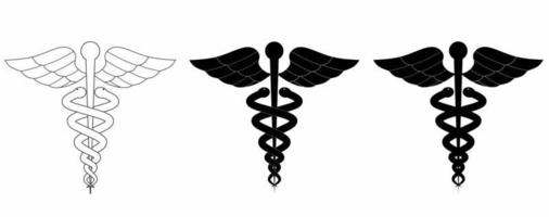 conjunto de iconos de caduceo aislado sobre fondo blanco. signo de caduceo vector