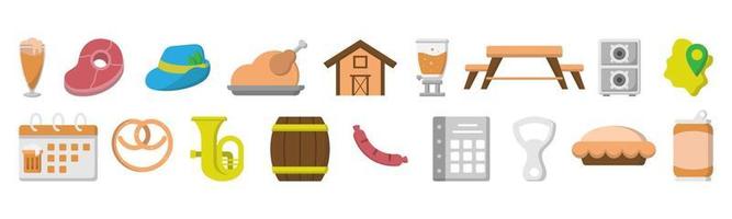 Oktoberfest icon set design template vector illustration