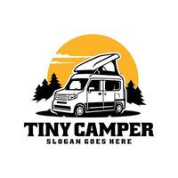 vector de logotipo de ilustración de mini autocaravana