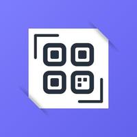 Scan qr code icon. Quick response code or QR code for mobile app, payment and website. Scan me sign tag. vector