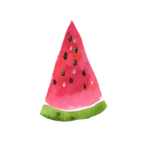 tranche de fruit aquarelle de pastèque png