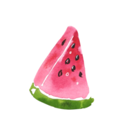 Aquarell Fruchtscheibe Wassermelone png