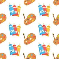 Vector illustration of a palette pattern and paints for painting.