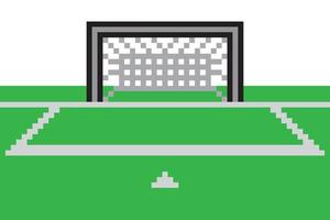 campo de portería de fútbol de pixel art vector