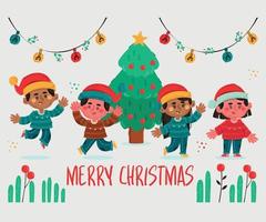 Christmas Children Background Illustration vector