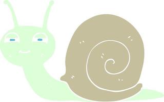 flat color illustration of cute snail vector