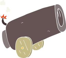 flat color illustration of a cartoon cannon vector