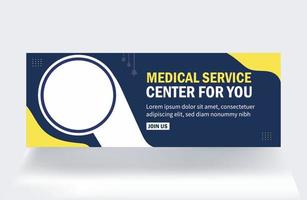 venta de portada de banner de salud del centro de servicios médicos plantilla de publicación de redes sociales médicas y diseño de portada plantilla de diseño de banner de venta vector