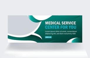 diseño de banner web de portada centro de servicio médico banner de salud venta de portada plantilla de diseño de publicación de redes sociales vector