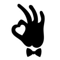 Hand OK sign. Heart icon. vector