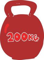 flat color illustration of 200kg kettle bell vector