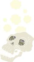 flat color illustration of ancient skull vector