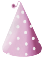 acuarela de sombrero de papel de fiesta de cumpleaños rosa png