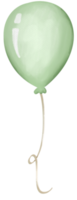 Green balloon happy birthday party watercolor png