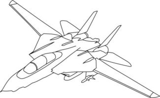 vector image of a fighter plane for coloring book