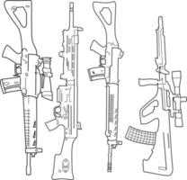 pistolas para colorear página vector