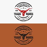 insignia del logotipo del campo del rancho de texas vintage vector