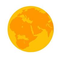 icono de mapa del mundo naranja vector