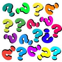 Vector image of question mark with various colors