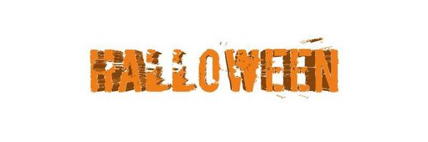 vector image of Halloween lettering in orange colo