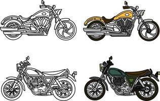 motorbike vector image for coloring book