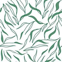 Seamless pattern with wavy leaves. vector