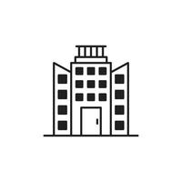 eps10 black vector office or Townhall building icon isolated on white background. Apartment or Architecture symbol in a simple flat trendy modern style for your website design, logo, and mobile app