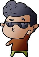 cartoon cool guy vector