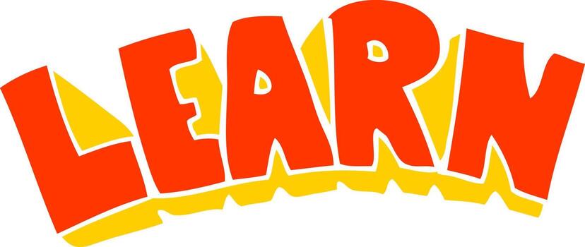 flat color illustration of learn symbol vector