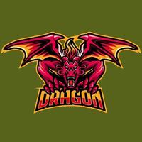 dragon mascot gaming logo illustration vector