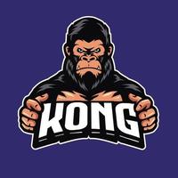 gorilla head mascot gaming logo illustration vector