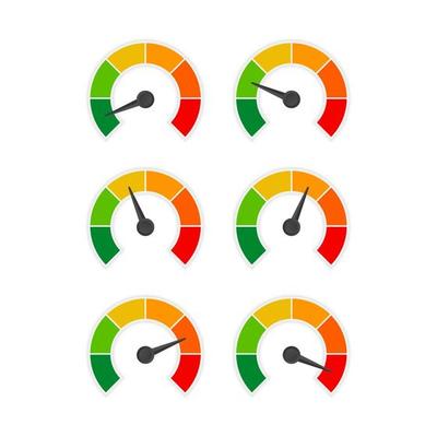 speedometer 6 different position icon vector for graphic design, logo, website, social media, mobile app, UI