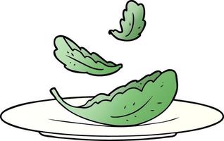 cartoon salad leaves vector