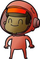 happy cartoon astronaut vector